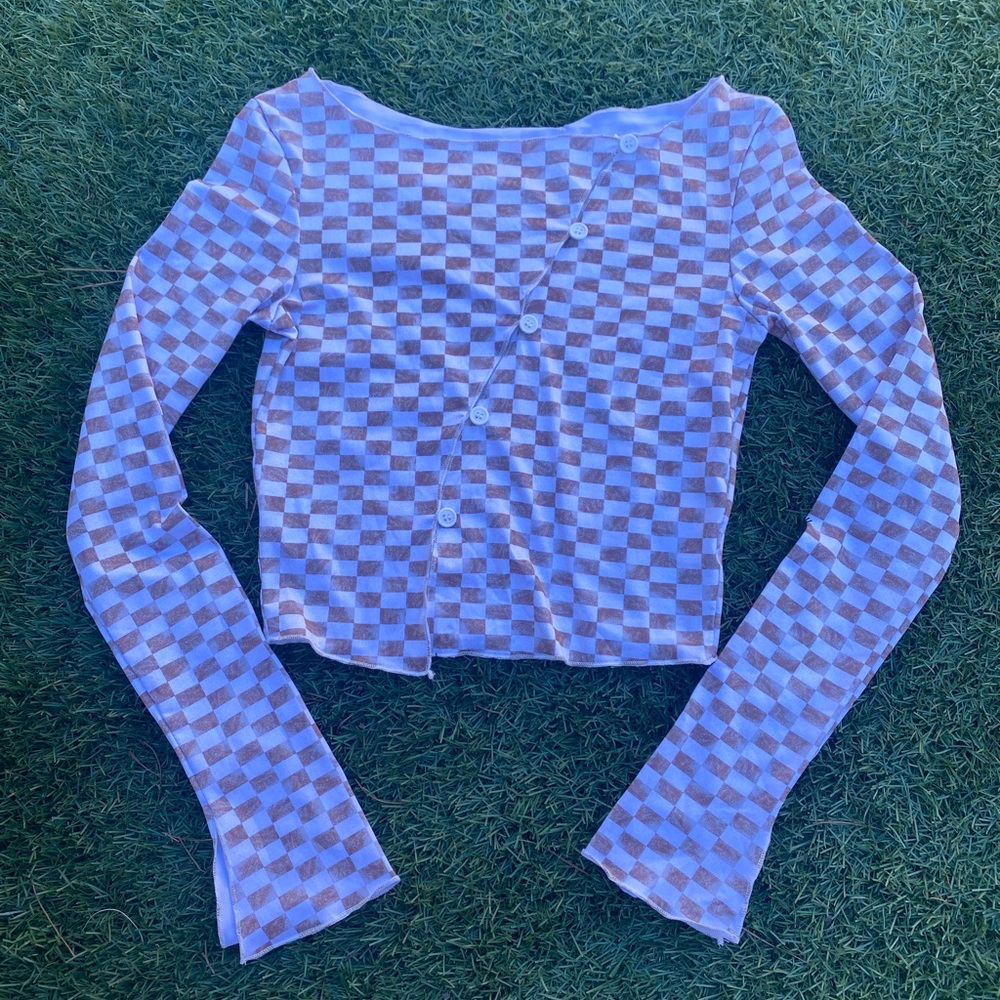 Checkered Crop Top - image 1